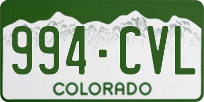 CO license plate 994CVL