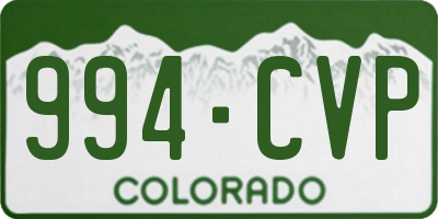 CO license plate 994CVP