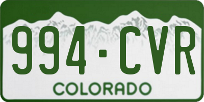 CO license plate 994CVR