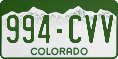 CO license plate 994CVV