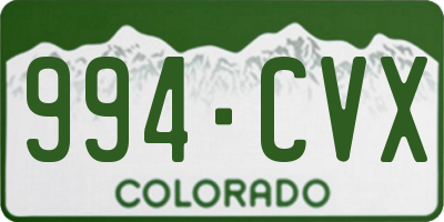 CO license plate 994CVX