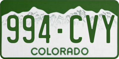 CO license plate 994CVY