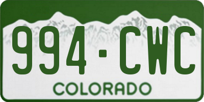 CO license plate 994CWC