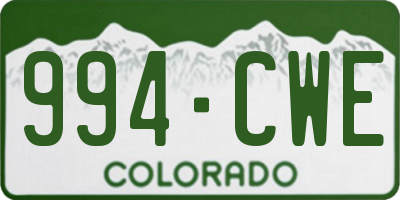 CO license plate 994CWE