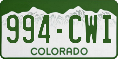 CO license plate 994CWI