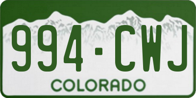 CO license plate 994CWJ