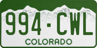 CO license plate 994CWL