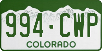 CO license plate 994CWP