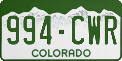 CO license plate 994CWR
