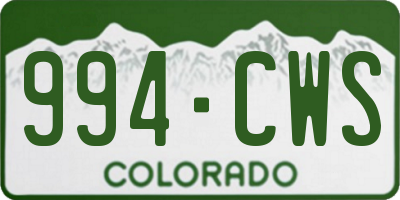 CO license plate 994CWS