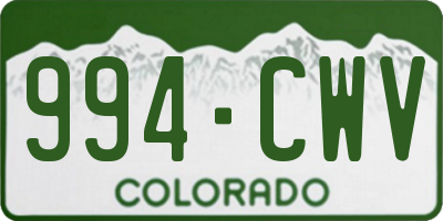 CO license plate 994CWV