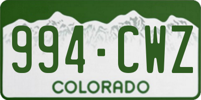 CO license plate 994CWZ