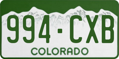 CO license plate 994CXB