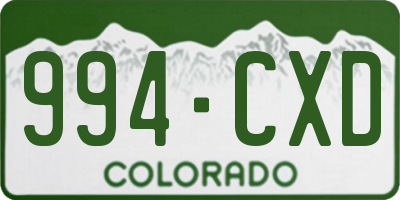 CO license plate 994CXD
