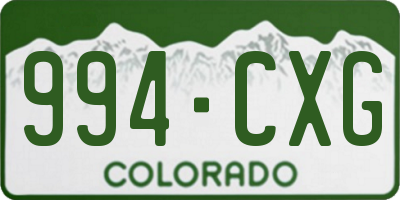 CO license plate 994CXG