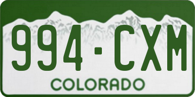 CO license plate 994CXM