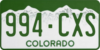 CO license plate 994CXS