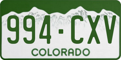 CO license plate 994CXV