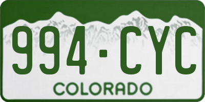 CO license plate 994CYC