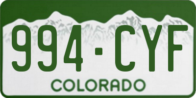 CO license plate 994CYF
