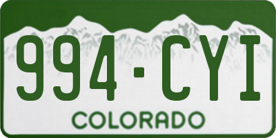 CO license plate 994CYI
