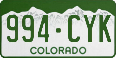 CO license plate 994CYK