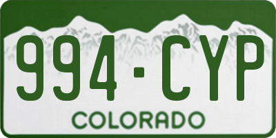 CO license plate 994CYP