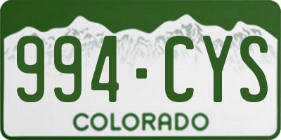 CO license plate 994CYS
