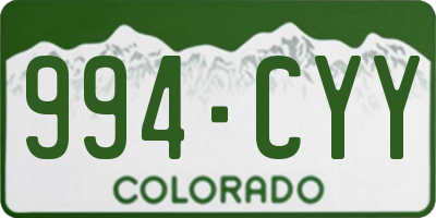 CO license plate 994CYY