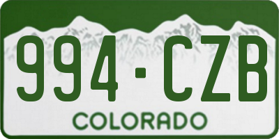CO license plate 994CZB