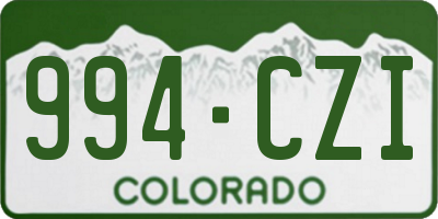 CO license plate 994CZI