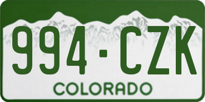 CO license plate 994CZK