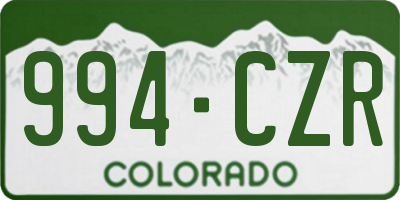 CO license plate 994CZR