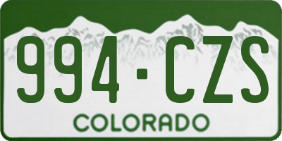 CO license plate 994CZS