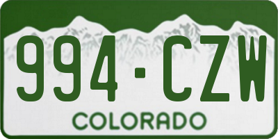 CO license plate 994CZW