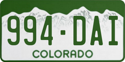 CO license plate 994DAI