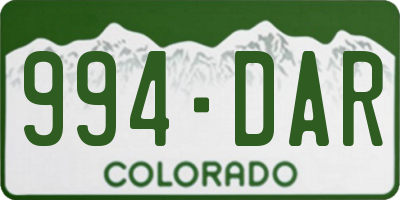 CO license plate 994DAR