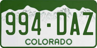 CO license plate 994DAZ