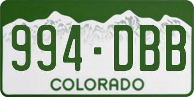 CO license plate 994DBB