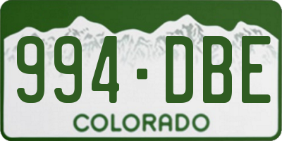CO license plate 994DBE