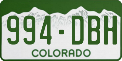 CO license plate 994DBH