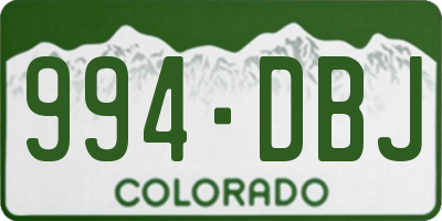 CO license plate 994DBJ