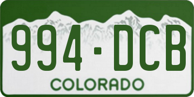 CO license plate 994DCB