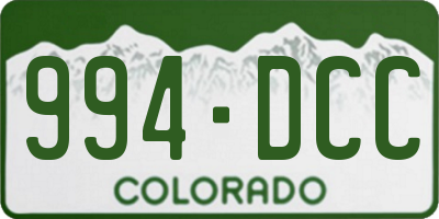 CO license plate 994DCC