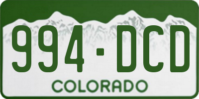 CO license plate 994DCD