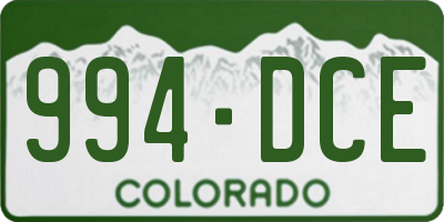 CO license plate 994DCE