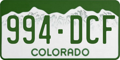 CO license plate 994DCF