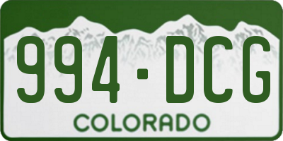 CO license plate 994DCG