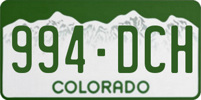 CO license plate 994DCH