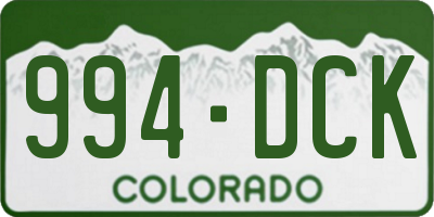CO license plate 994DCK